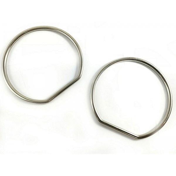 Coppia di manici per borsa acciaio cerchio da 10 cm.