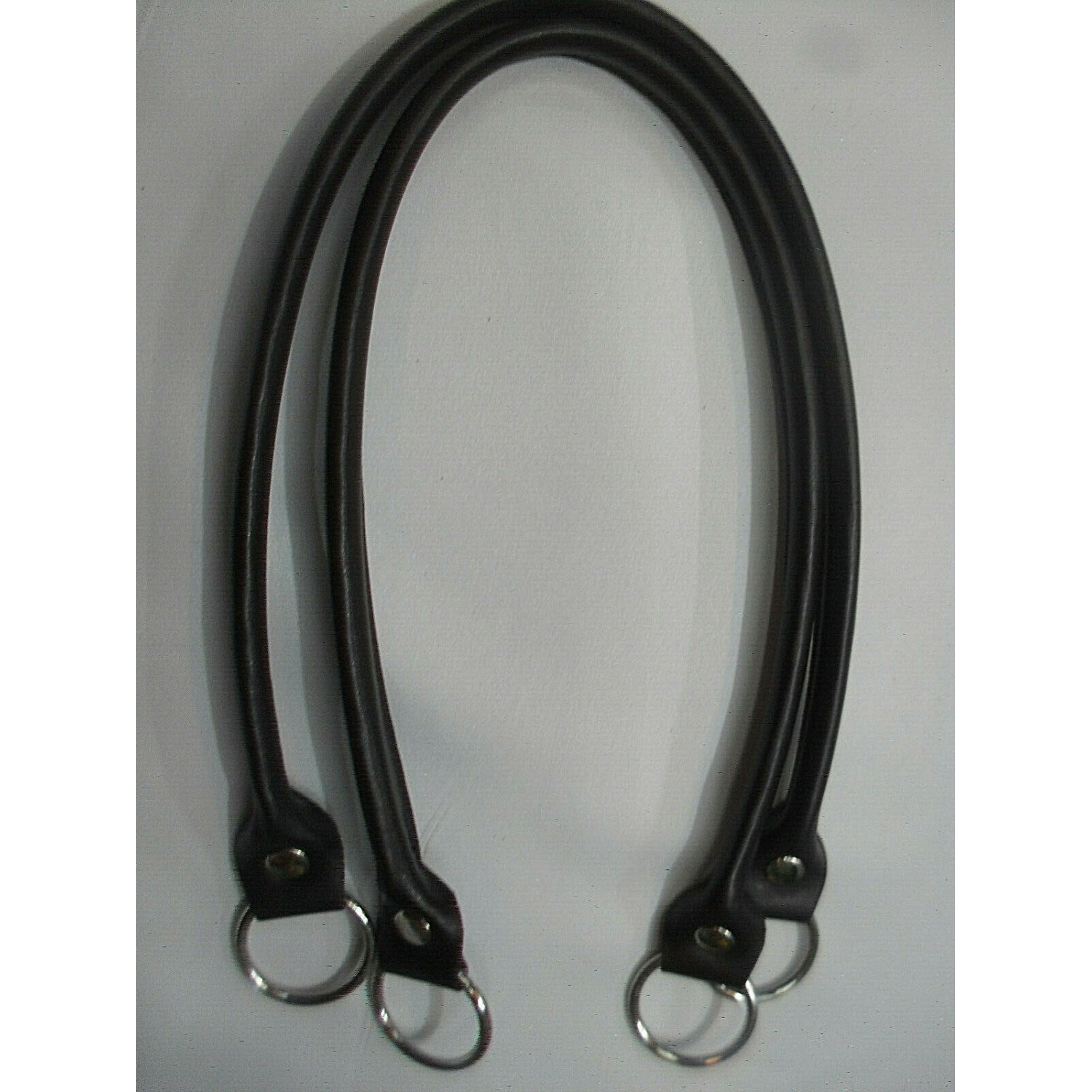 COPPIA MANICI TUBOLARI ECOPELLE CON ANELLI LUNGHEZZA 64 CM. X BORSA VARI COLORI