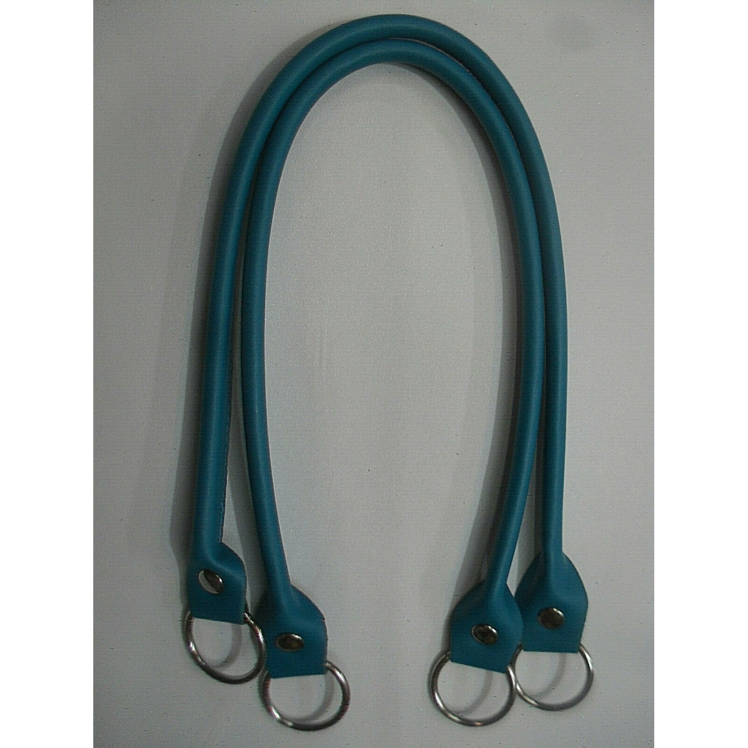 COPPIA MANICI TUBOLARI ECOPELLE CON ANELLI LUNGHEZZA 64 CM. X BORSA VARI COLORI