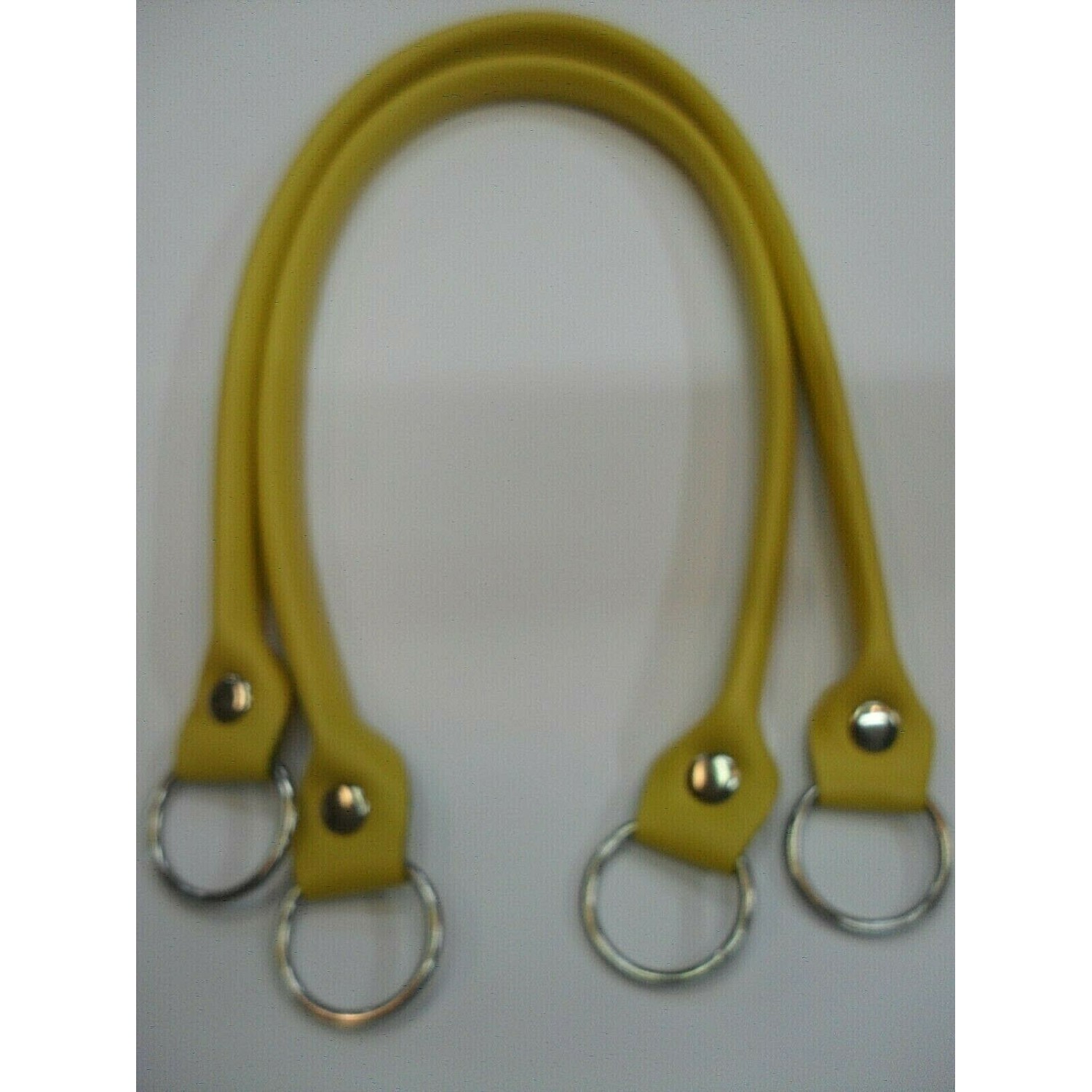 COPPIA MANICI TUBOLARI ECOPELLE CON ANELLI LUNGHEZZA 64 CM. X BORSA VARI COLORI