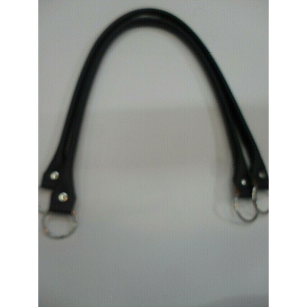 COPPIA MANICI TUBOLARI ECOPELLE CON ANELLI LUNGHEZZA 64 CM. X BORSA VARI COLORI