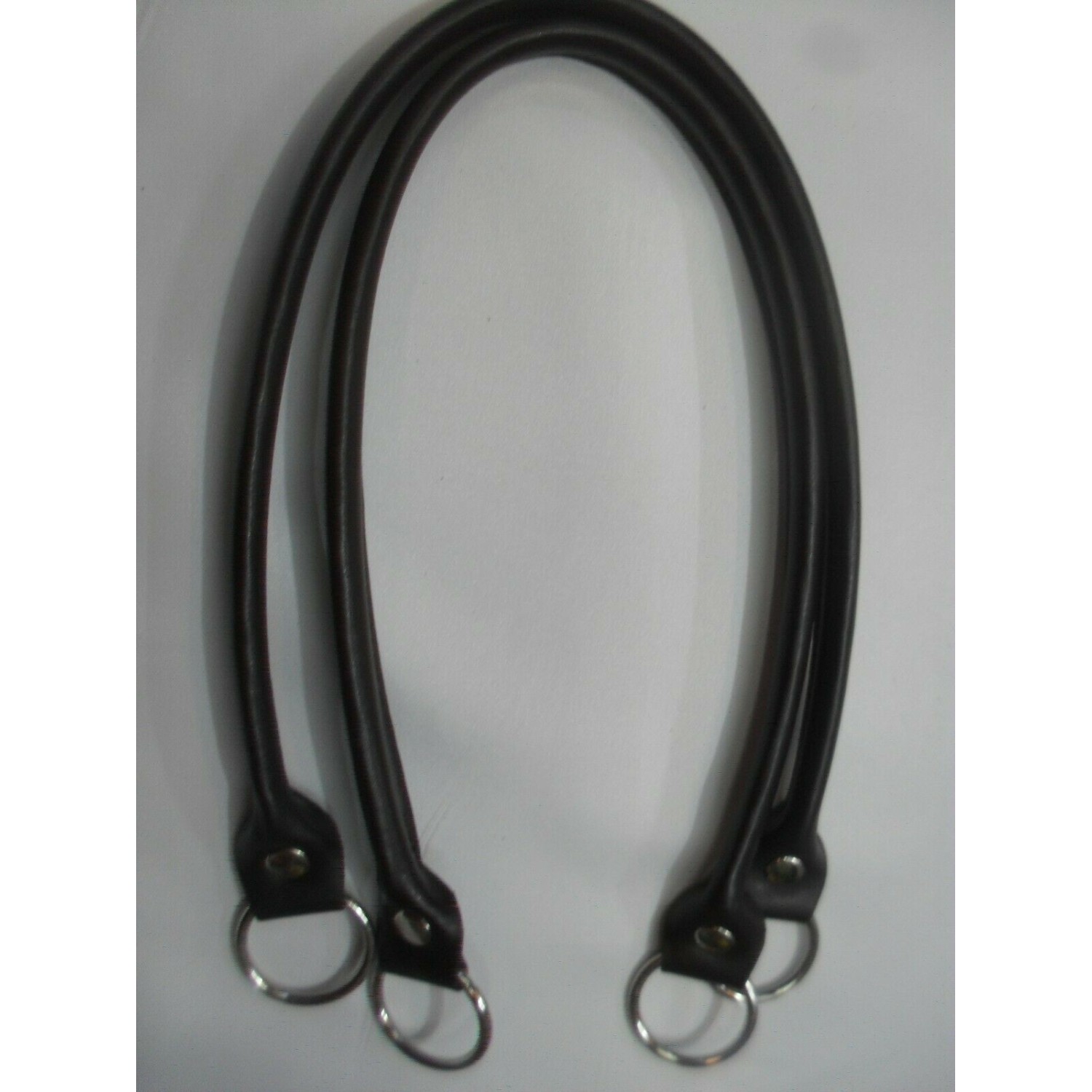 COPPIA MANICI TUBOLARI ECOPELLE CON ANELLI LUNGHEZZA 64 CM. X BORSA VARI COLORI