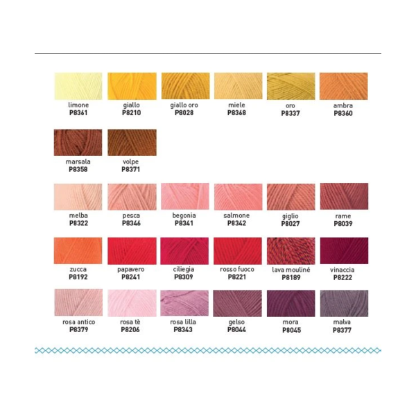 1 GOMITOLO LANA BRAVO SCHACHENMAYR smc 133 MT. CARTELLA COLORI N° 1 (57 colori)