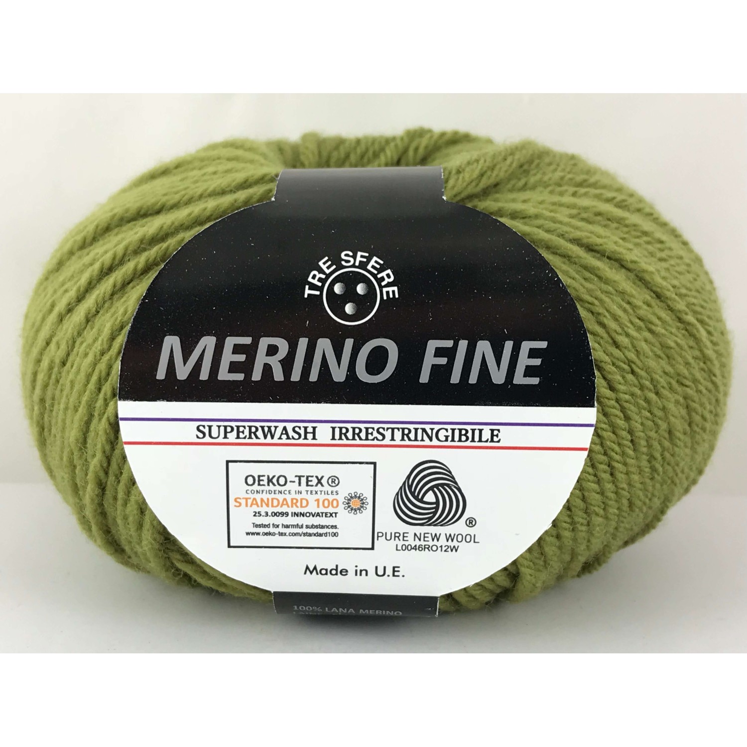 Gomitolo pura lana 100% merino fine Tre Sfere +- 125 mt. ferri o uncinetto 4/4,5