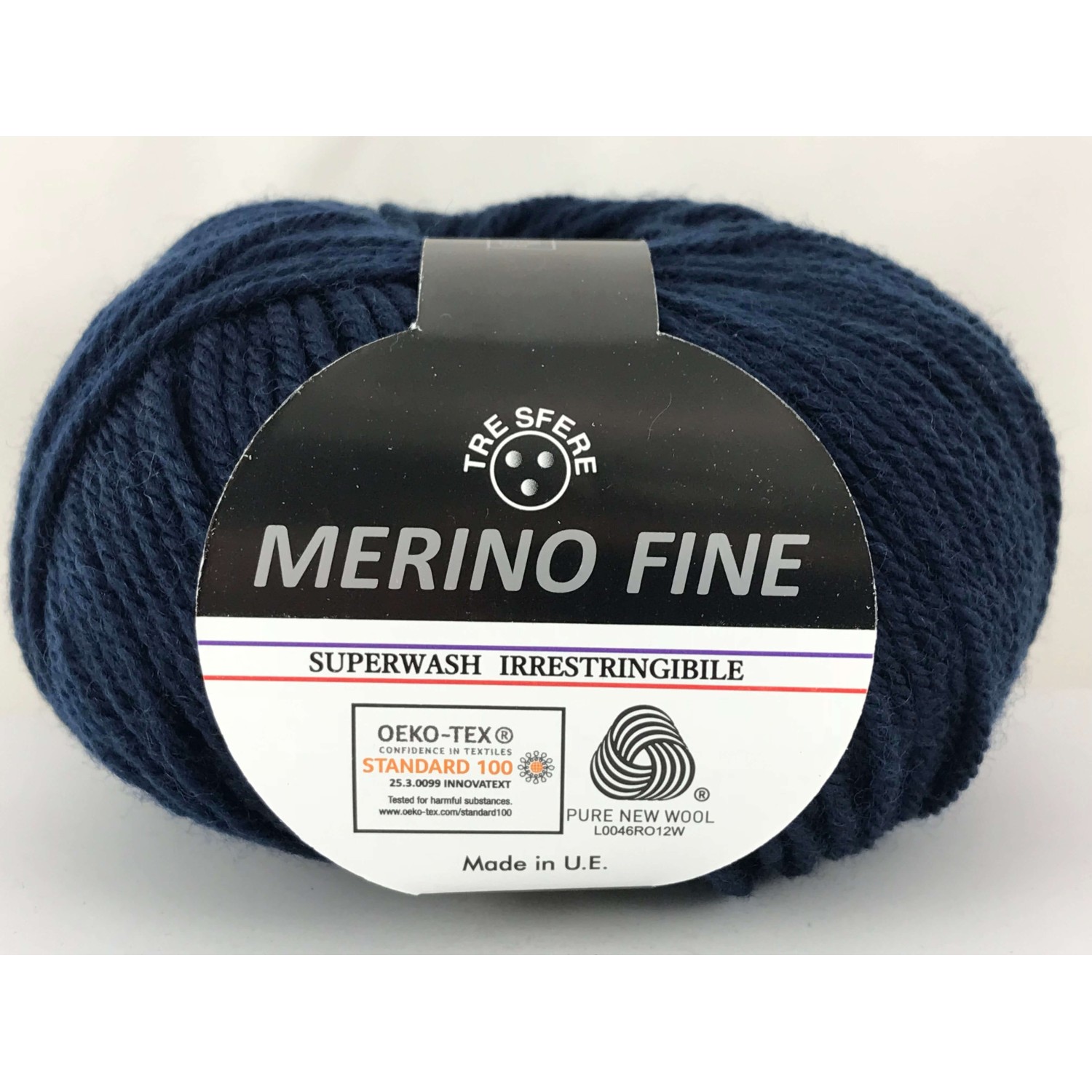 Gomitolo pura lana 100% merino fine Tre Sfere +- 125 mt. ferri o uncinetto 4/4,5