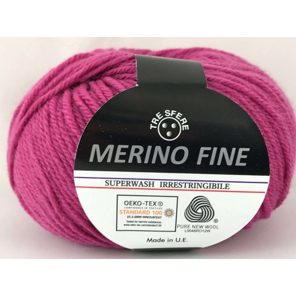 Gomitolo pura lana 100% merino fine Tre Sfere +- 125 mt. ferri o uncinetto 4/4,5