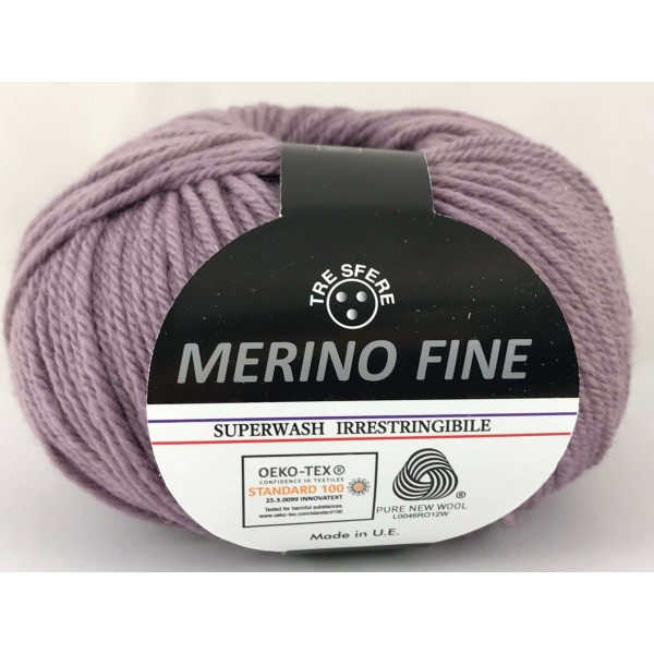 Gomitolo pura lana 100% merino fine Tre Sfere +- 125 mt. ferri o uncinetto 4/4,5