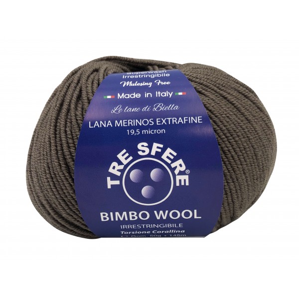 Gomitolo di pura lana merinos extrafine Bimbo Wool da 50 gr. +- 145 mt. della Tre Sfere