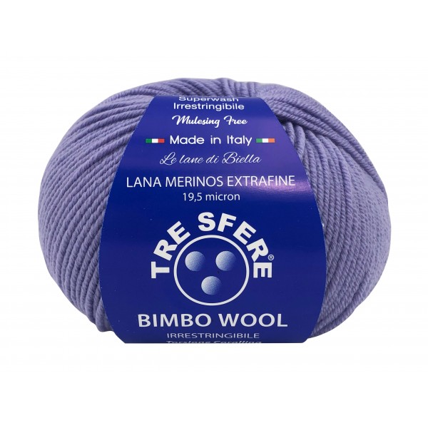 Gomitolo di pura lana merinos extrafine Bimbo Wool da 50 gr. +- 145 mt. della Tre Sfere
