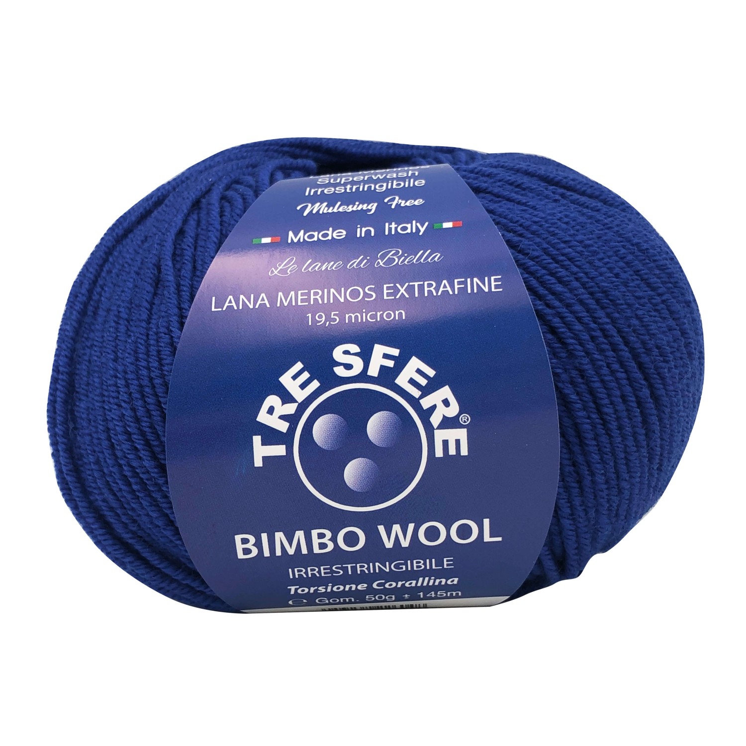 Gomitolo di pura lana merinos extrafine Bimbo Wool da 50 gr. +- 145 mt. della Tre Sfere