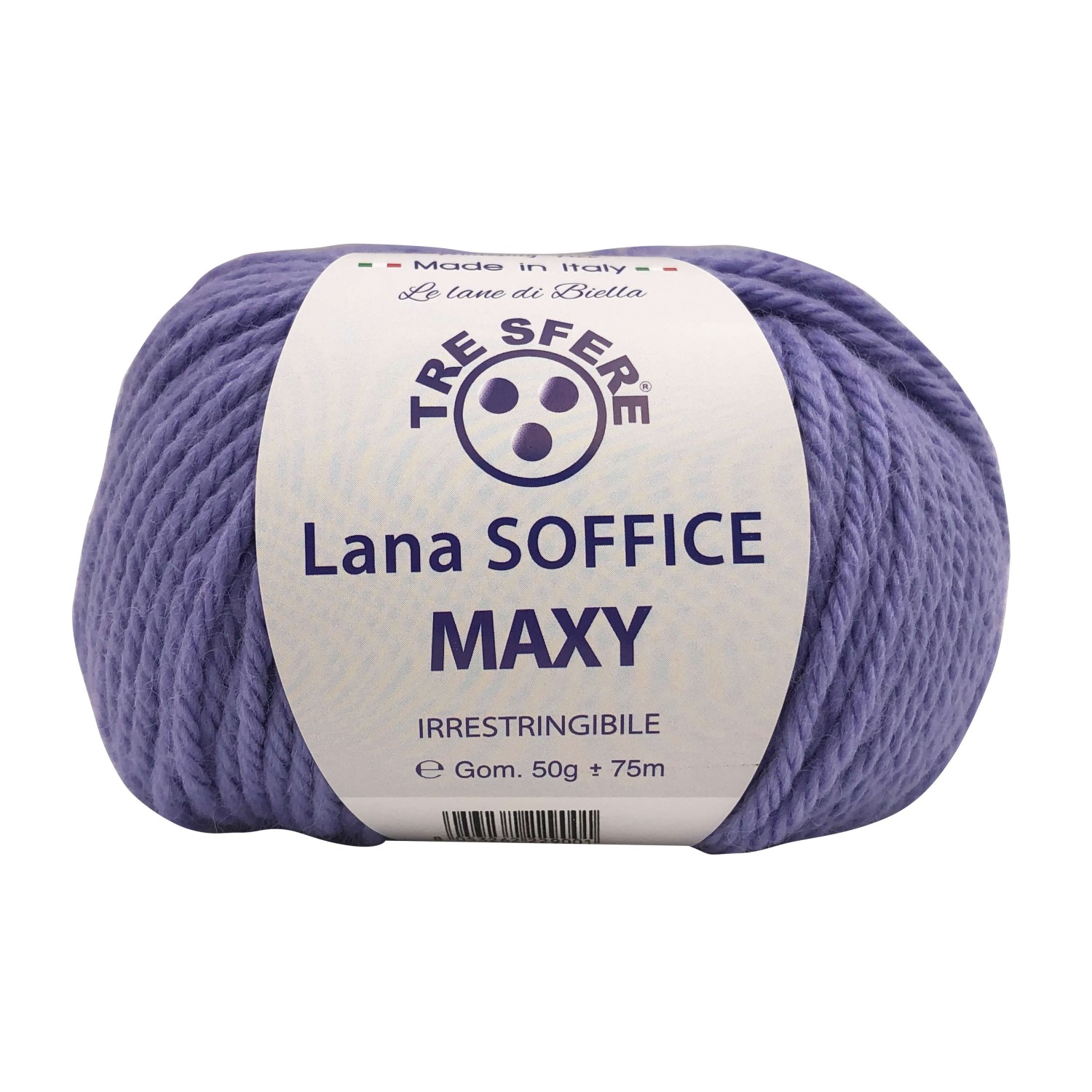 Gomitolo Lana Soffice Maxy Tre Sfere 50% lana 50% dralon lunghezza +- 75 mt. ferri o unc.6/7