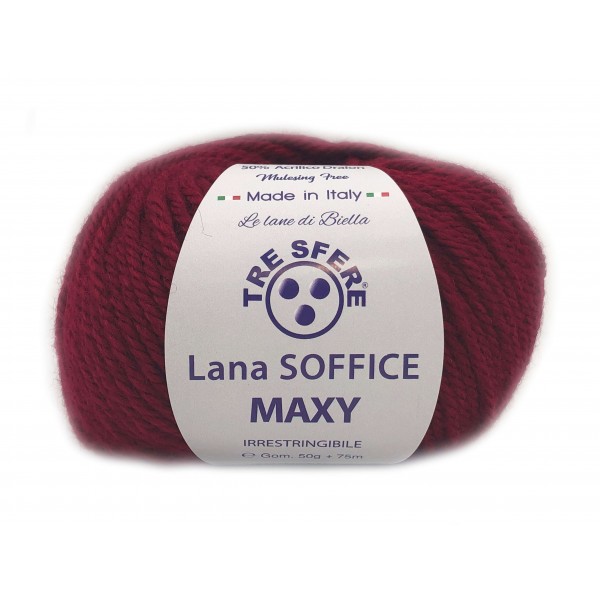 Gomitolo Lana Soffice Maxy Tre Sfere 50% lana 50% dralon lunghezza +- 75 mt. ferri o unc.6/7