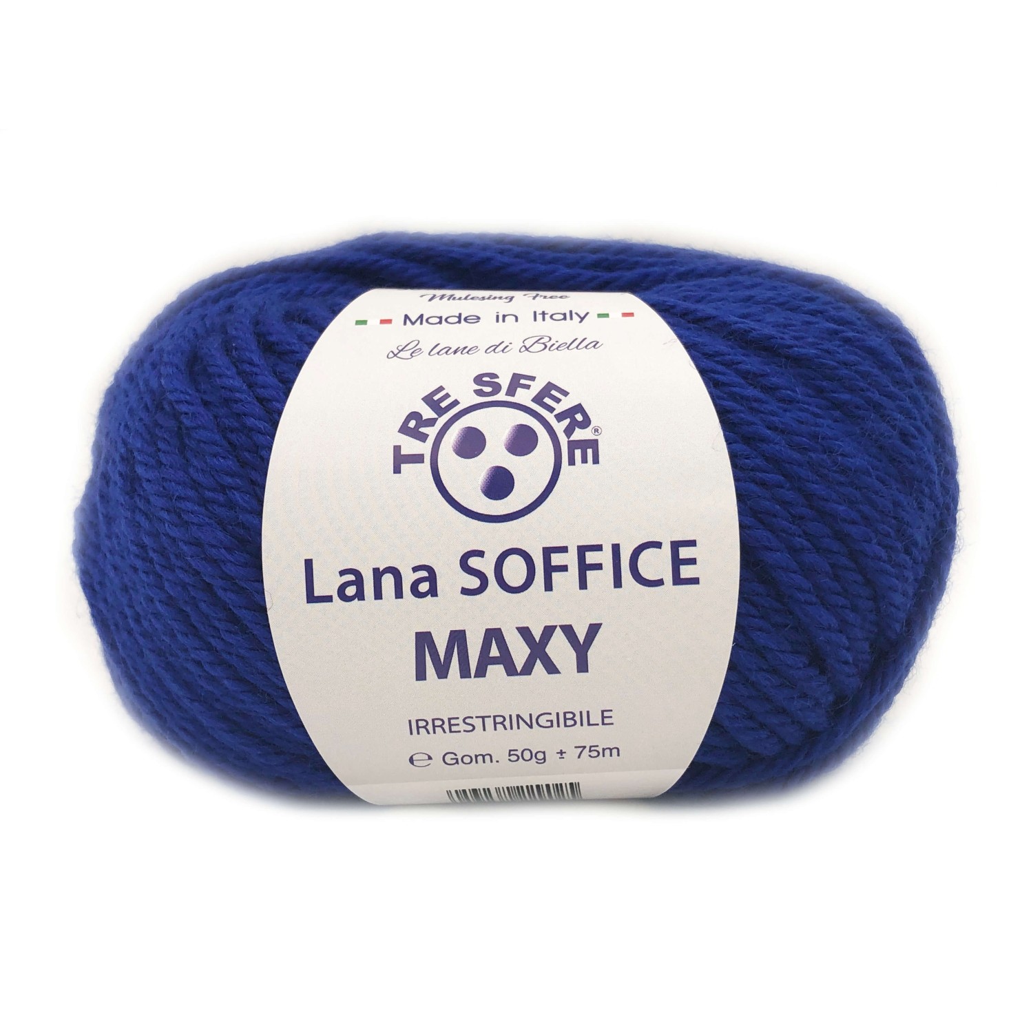 Gomitolo Lana Soffice Maxy Tre Sfere 50% lana 50% dralon lunghezza +- 75 mt. ferri o unc.6/7