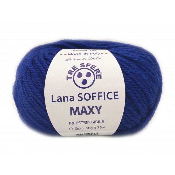 Gomitolo Lana Soffice Maxy Tre Sfere 50% lana 50% dralon lunghezza +- 75 mt. ferri o unc.6/7