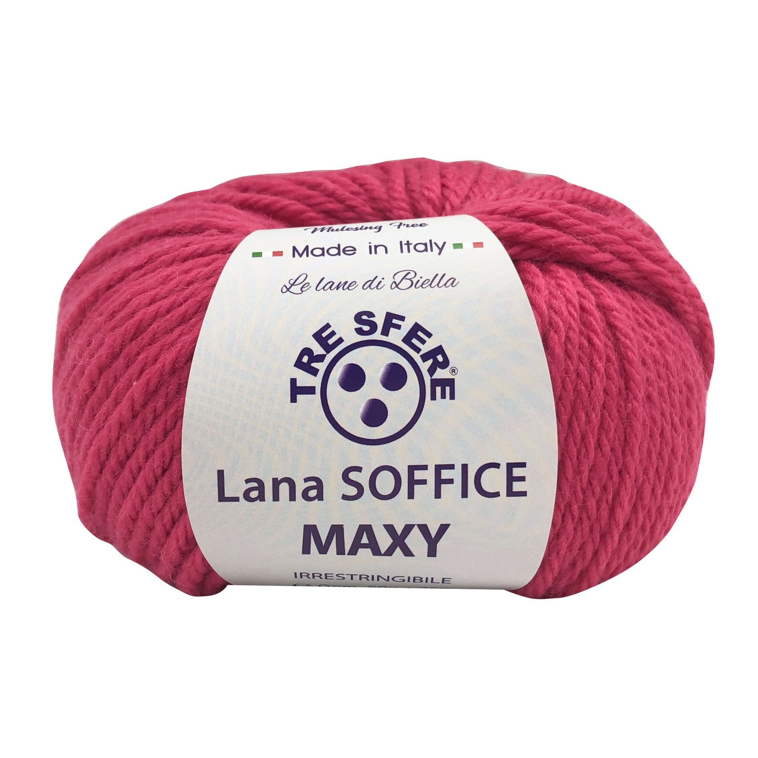 Gomitolo Lana Soffice Maxy Tre Sfere 50% lana 50% dralon lunghezza +- 75 mt. ferri o unc.6/7