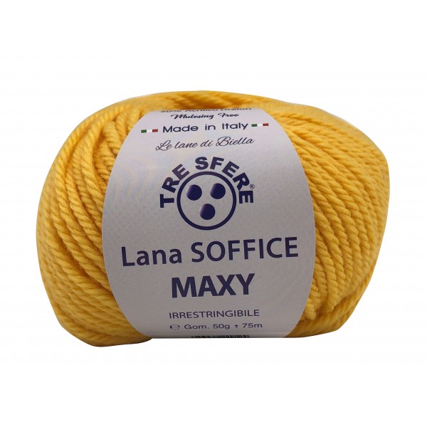 Gomitolo Lana Soffice Maxy Tre Sfere 50% lana 50% dralon lunghezza +- 75 mt. ferri o unc.6/7