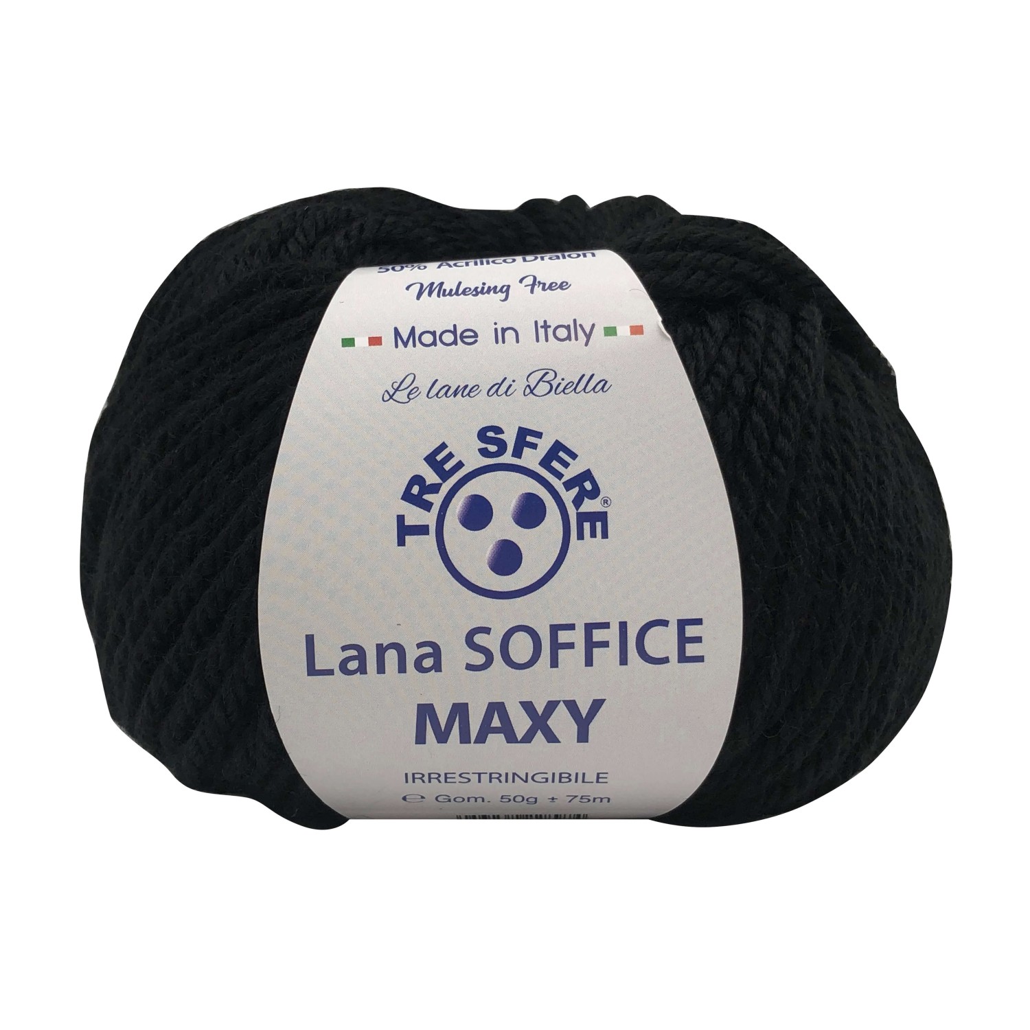 Gomitolo Lana Soffice Maxy Tre Sfere 50% lana 50% dralon lunghezza +- 75 mt. ferri o unc.6/7