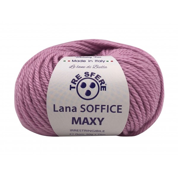 Gomitolo Lana Soffice Maxy Tre Sfere 50% lana 50% dralon lunghezza +- 75 mt. ferri o unc.6/7