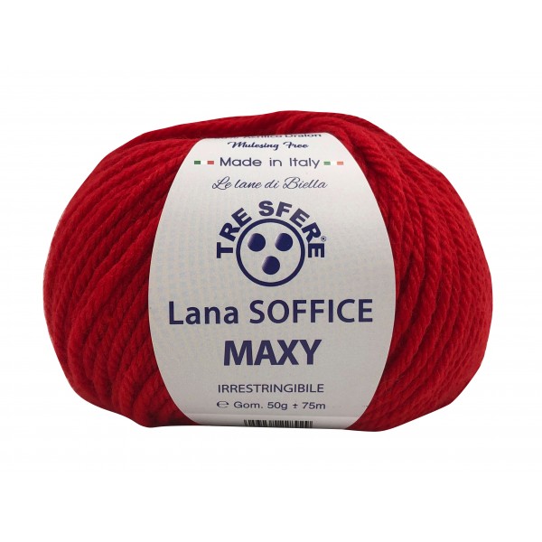 Gomitolo Lana Soffice Maxy Tre Sfere 50% lana 50% dralon lunghezza +- 75 mt. ferri o unc.6/7