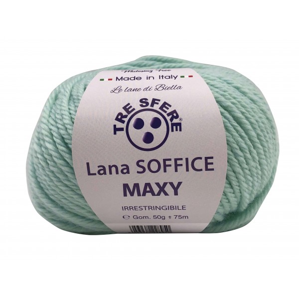 Gomitolo Lana Soffice Maxy Tre Sfere 50% lana 50% dralon lunghezza +- 75 mt. ferri o unc.6/7