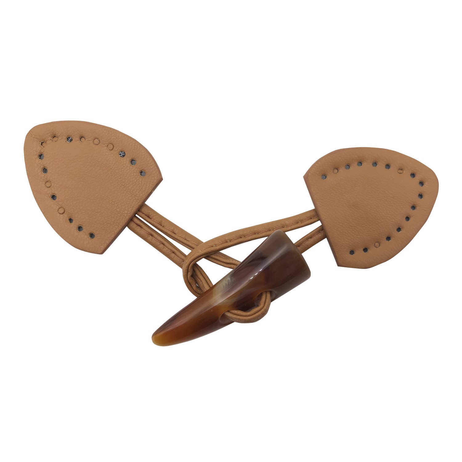 Alamaro bottone unisex in ecopelle con corno in resina