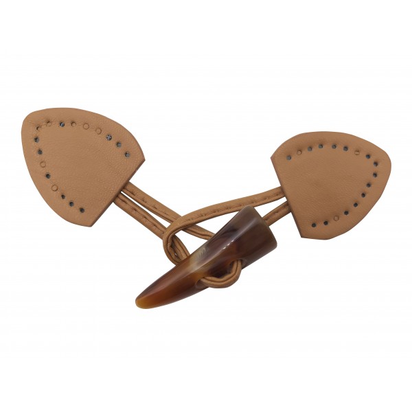 Alamaro bottone unisex in ecopelle con corno in resina