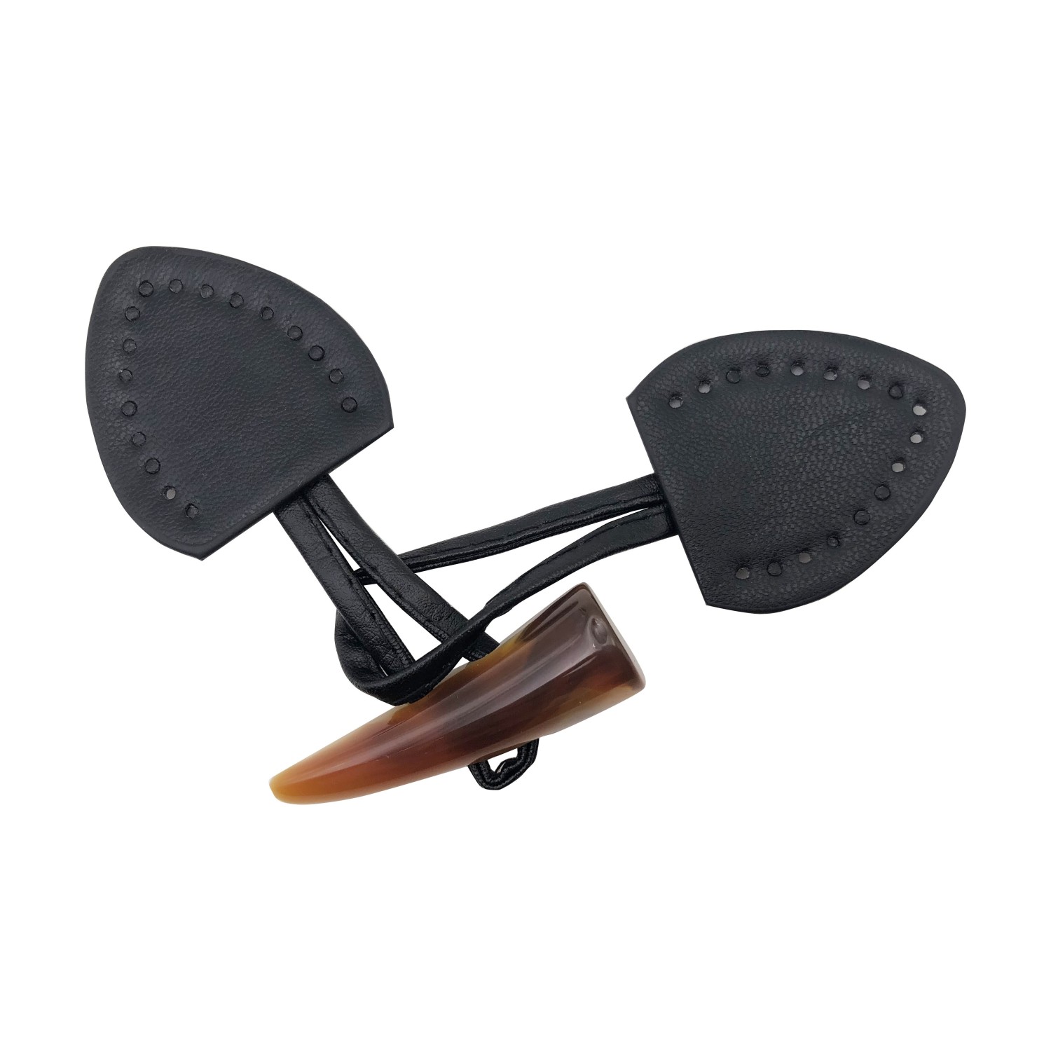 Alamaro bottone unisex in ecopelle con corno in resina