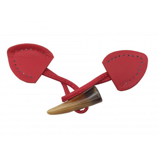 Alamaro bottone unisex in ecopelle con corno in resina