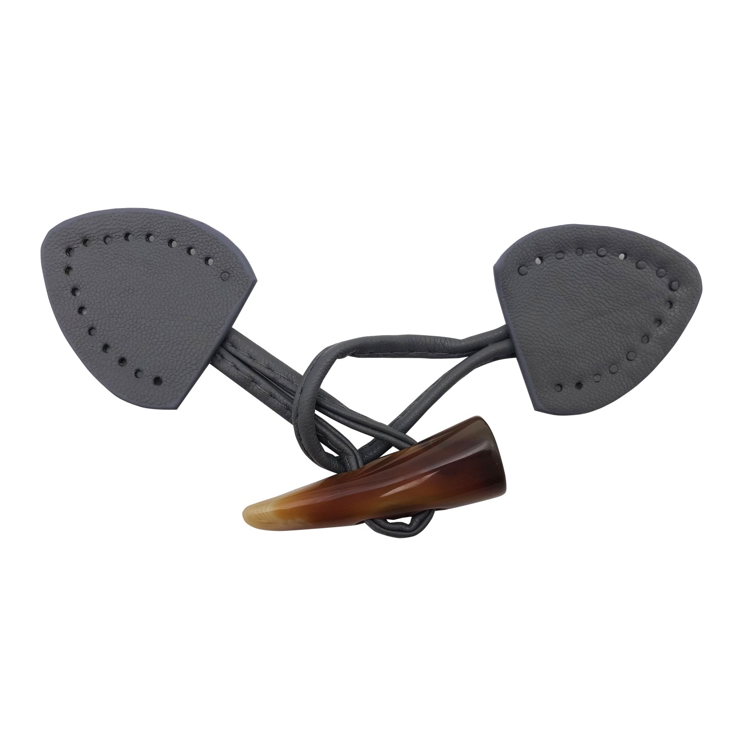 Alamaro bottone unisex in ecopelle con corno in resina