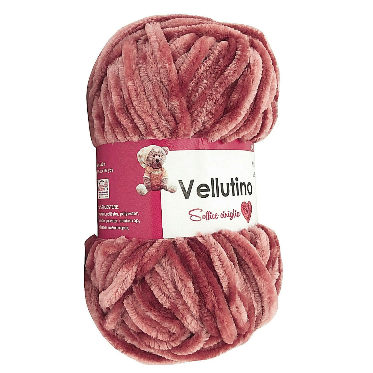 Gomitolo ciniglia 50 gr. Tre Sfere x borse sciarpe e v. vari colori