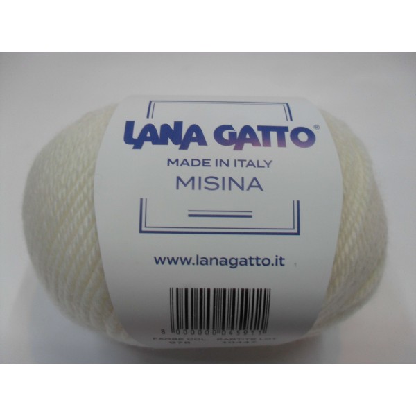 Gomitolo 50 gr. Lana Gatto Misina 100% pura lana vergine Made in Italy 100 mt.