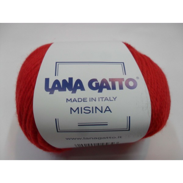 Gomitolo 50 gr. Lana Gatto Misina 100% pura lana vergine Made in Italy 100 mt.