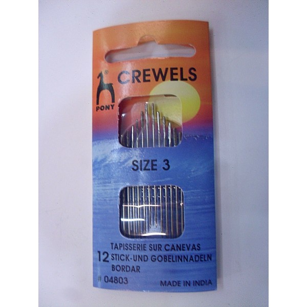 AGHI A MANO PONY PER RICAMARE O CUCIRE CRUNA ALTA VARIE MISURE