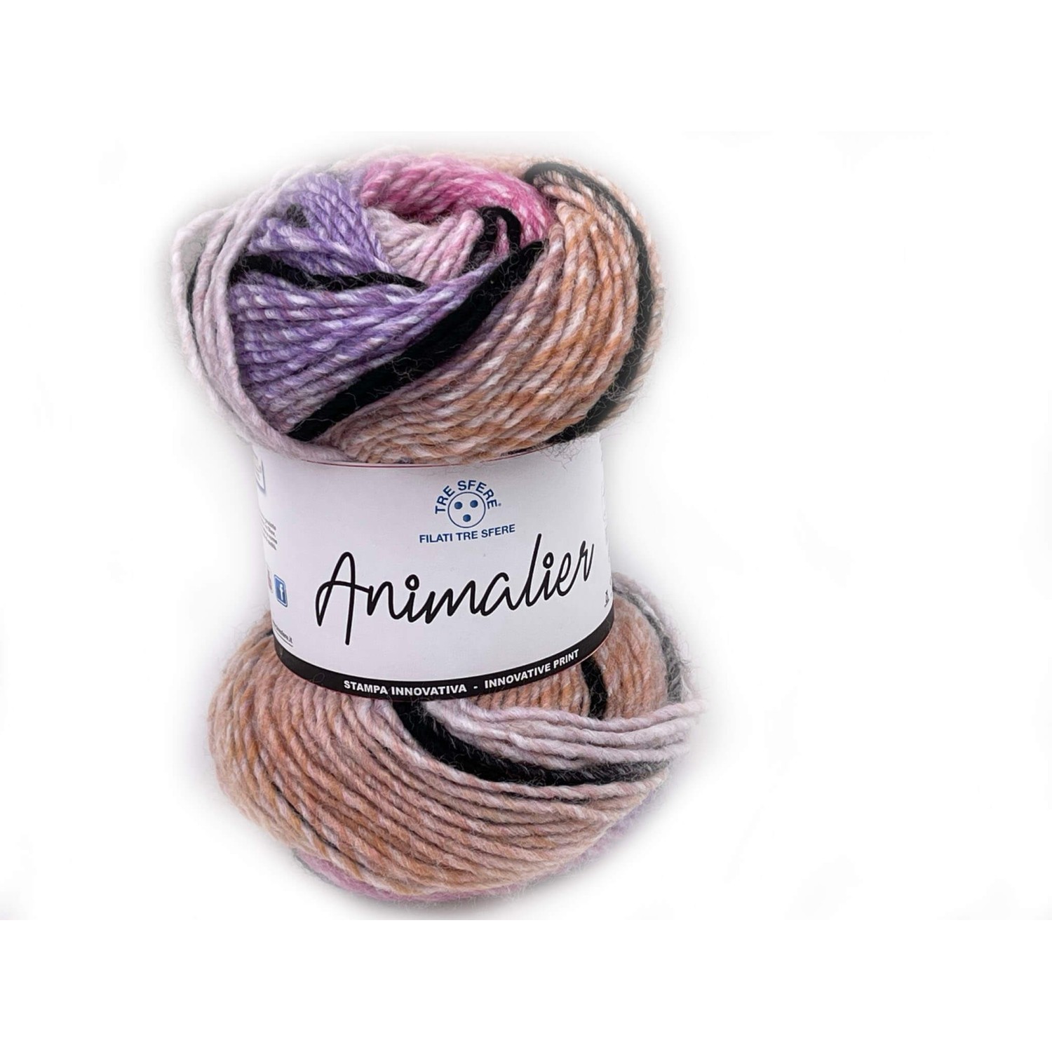 Novità moda lana Animalier 100 gr. 190 mt. ferri o uncinetto 4,5/5 Tre Sfere 100% acrilico Premium morbidissimo