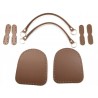 Set per borsa ecopelle a bauletto manici 40 cm. più anelli, fianchi 18x20 cm.