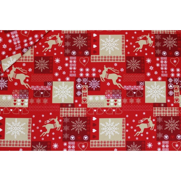 Tessuto panama Otranto Xmas edition cotone 100% (gr. 315 mtl.) h. 150 taglio da 50 cm.