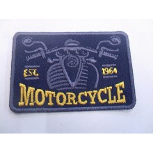 TOPPA PATCH APPLICAZIONE RICAMO "MOTORCYCLE" TERMO O DA CUCIRE VARIE DIMENSIONI