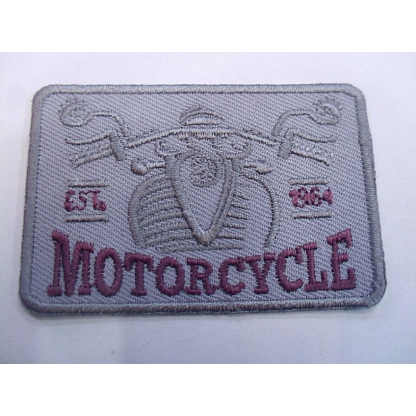 TOPPA PATCH APPLICAZIONE RICAMO "MOTORCYCLE" TERMO O DA CUCIRE VARIE DIMENSIONI