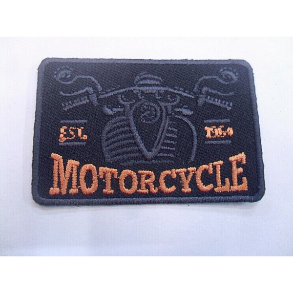 TOPPA PATCH APPLICAZIONE RICAMO "MOTORCYCLE" TERMO O DA CUCIRE VARIE DIMENSIONI