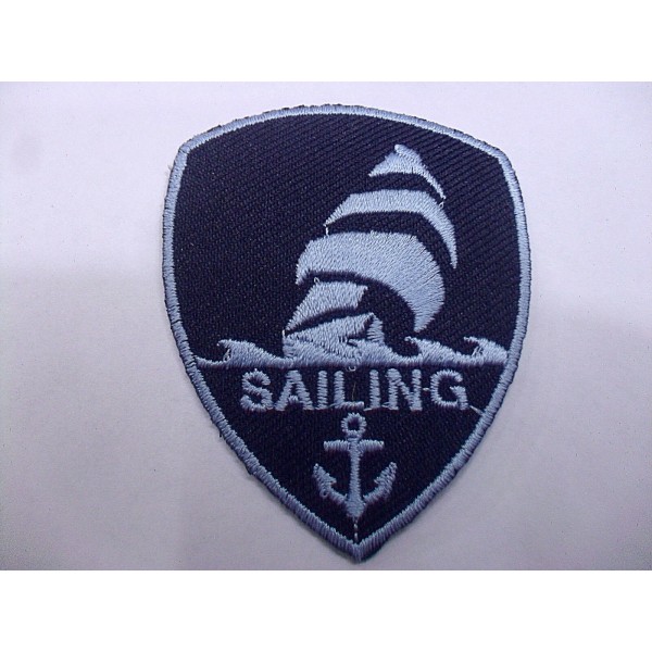 TOPPA PATCH APPLICAZIONE IN TESSUTO RICAMO SAILING TERMO O DA CUCIRE 5,9X4,7 cm.