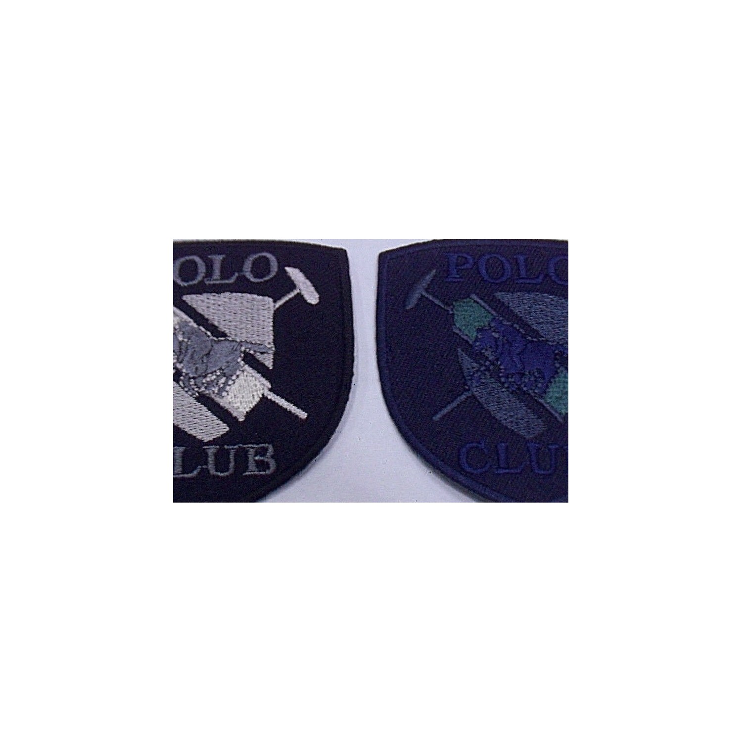 TOPPA PATCH APPLICAZIONE IN TESSUTO RICAMO POLO CLUB TERMO O CUCIRE VARIE DIMENS