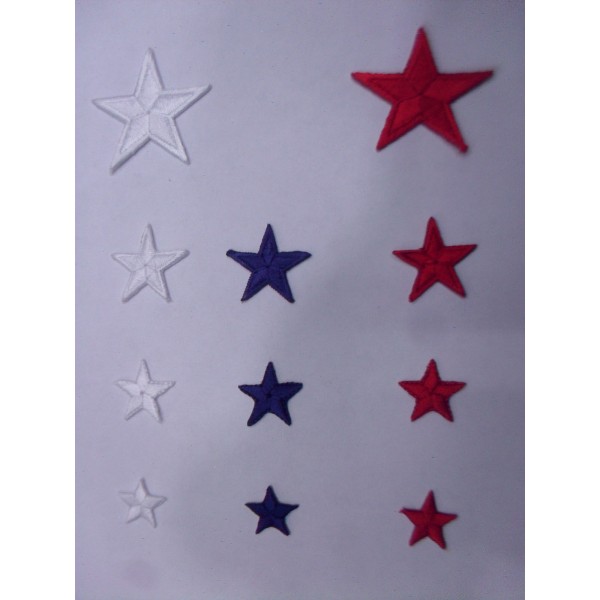 TOPPA PATCH APPLICAZIONE IN TESSUTO RICAMATO TERMO O DA CUCIRE STELLA VARIE DIM.