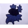 TOPPA PATCH APPLICAZIONE FIORE RICAMO VELLUTO SU ECOPELLE SC.TERMO DIM. 9X14 cm.