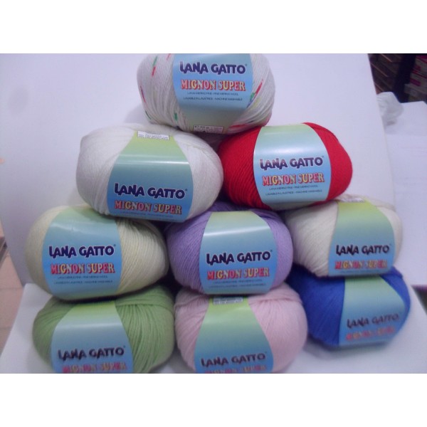 Offerta fine serie gomitolo 50 gr. Lana Gatto Mignon Super merino fine 100% Made in Italy 183 MT.