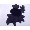 TOPPA PATCH APPLICAZIONE FIORE RICAMO VELLUTO SU ECOPELLE SC.TERMO DIM. 9X14 cm.