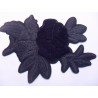 TOPPA PATCH APPLICAZIONE FIORE RICAMO VELLUTO SU ECOPELLE SC.TERMO DIM. 9X14 cm.