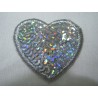 TOPPA PATCH APPLICAZIONE CUORE PAILLETTES TERMOADESIVA O DA CUCIRE 3X3 cm.