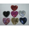 TOPPA PATCH APPLICAZIONE CUORE PAILLETTES TERMOADESIVA O DA CUCIRE 3X3 cm.