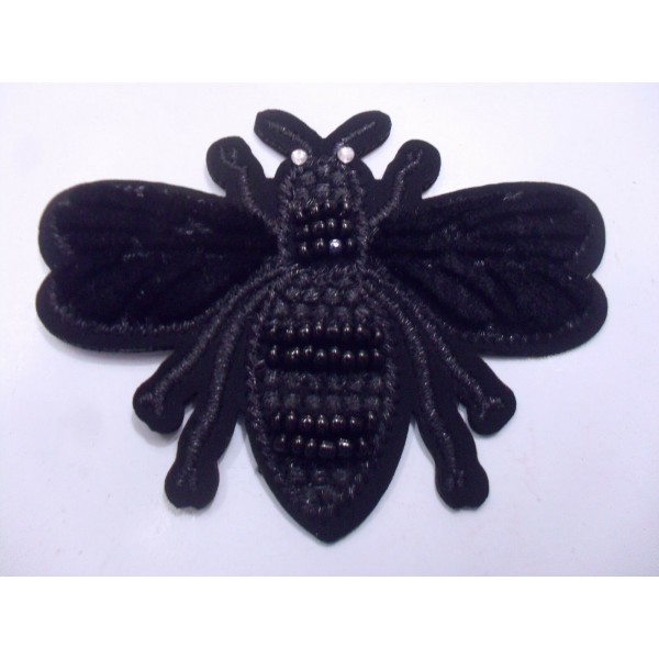 TOPPA PATCH APPLICAZIONE APE RICAMO SU ECOPELLE TERMO O CUCIRE D. 5,3X7,1 cm.