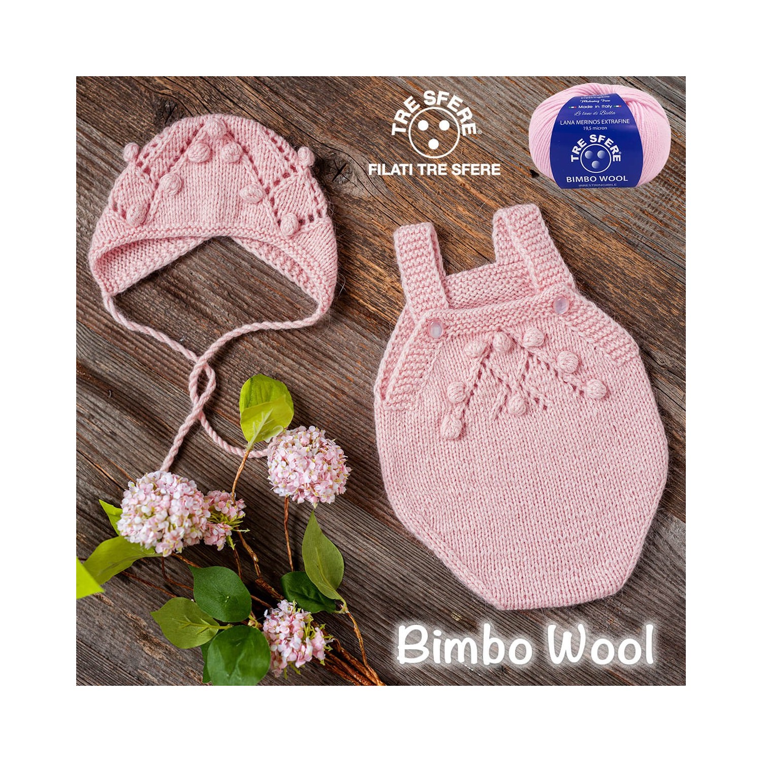 Gomitolo di pura lana merinos extrafine Bimbo Wool da 50 gr. +- 145 mt. della Tre Sfere